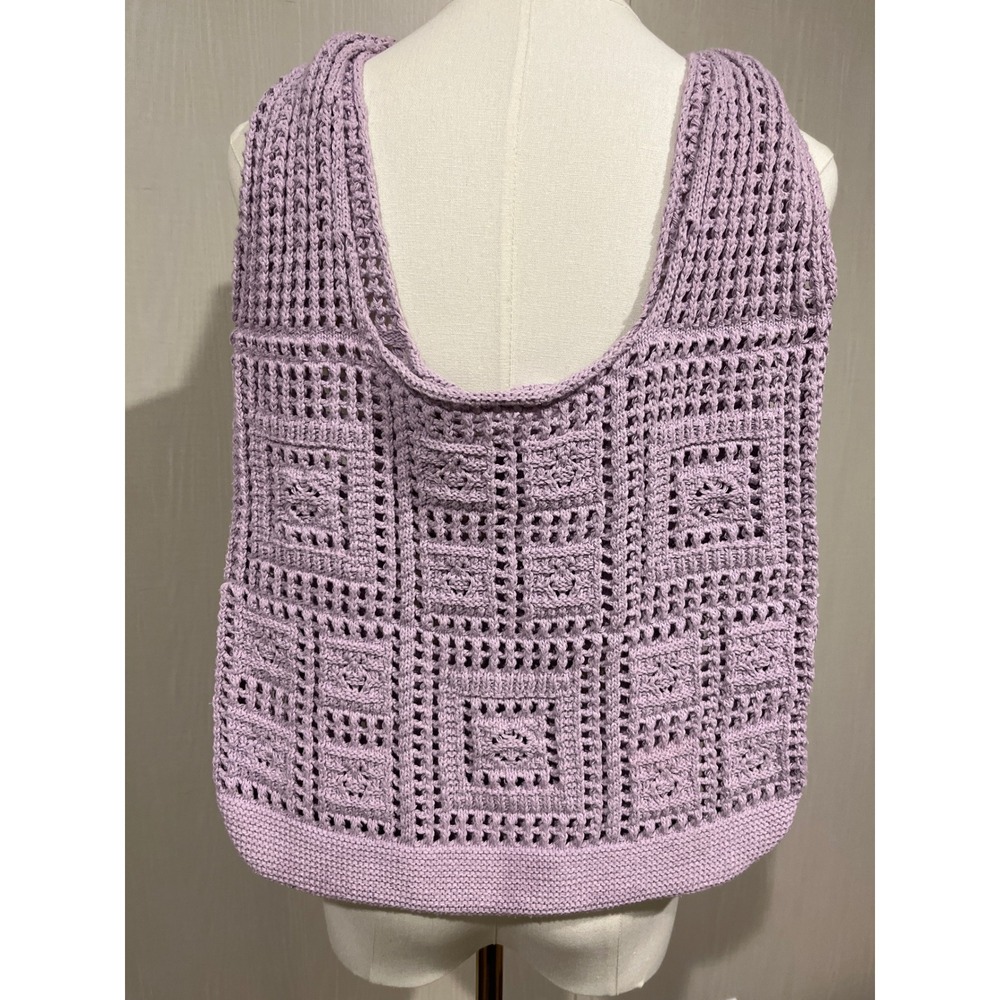 Handmade Lavender Granny Square Crochet Tote Bag